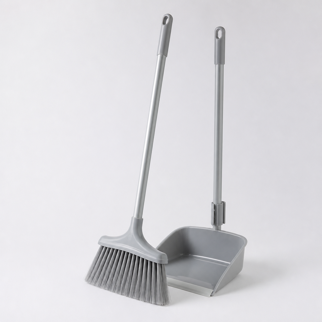 Household broom and dustpan set