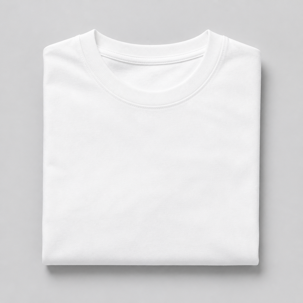 Plain cotton crewneck T-shirt